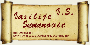 Vasilije Šumanović vizit kartica